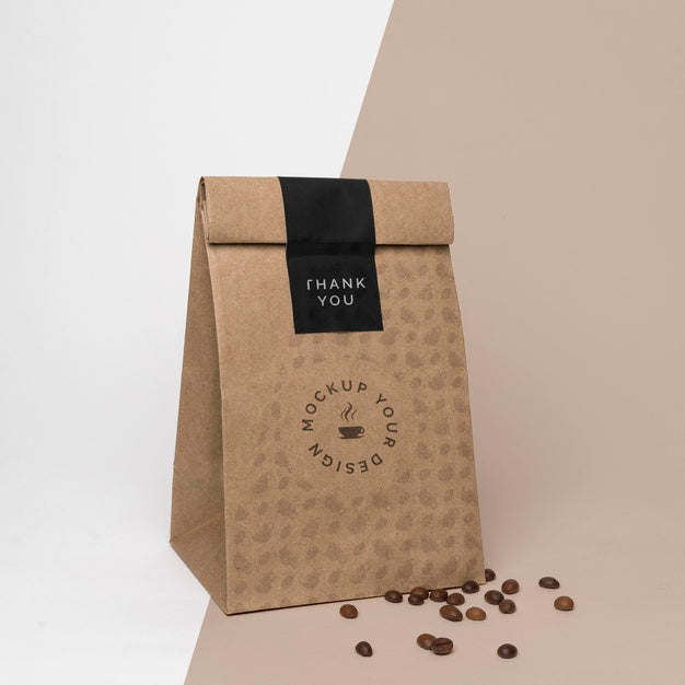 Free Paper Bag With Coffee Mock Up Psd