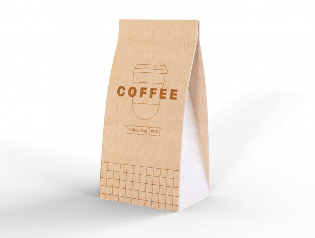 Free Paper Coffee Bag Mockup Psd