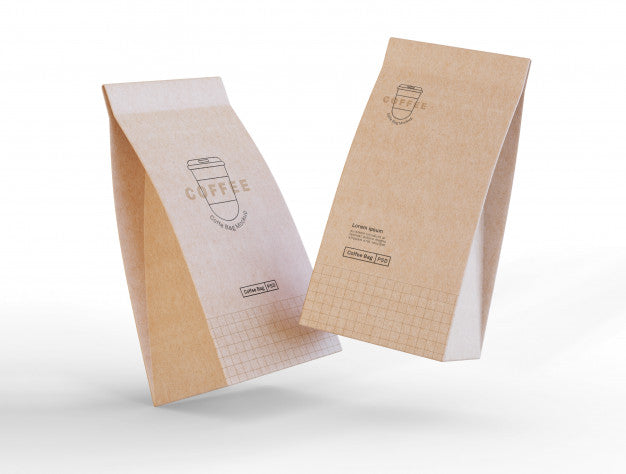 Free Paper Coffee Bags Mockup Psd