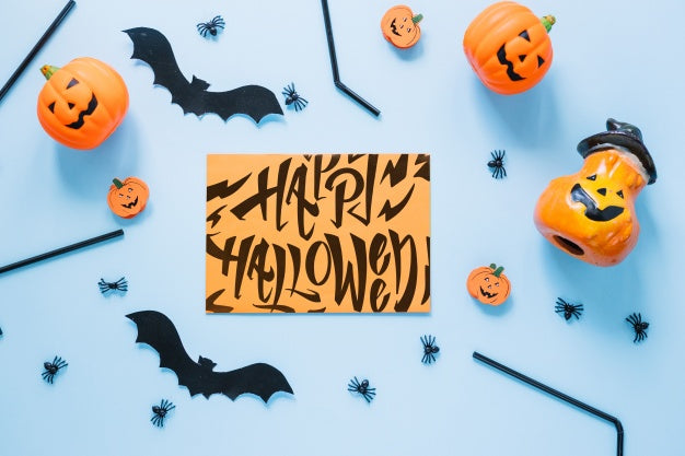 Free Paper Cover Mockup With Halloween Concept Psd