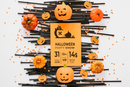 Free Paper Cover Mockup With Halloween Concept Psd