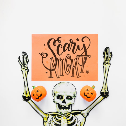 Free Paper Cover Mockup With Halloween Concept Psd