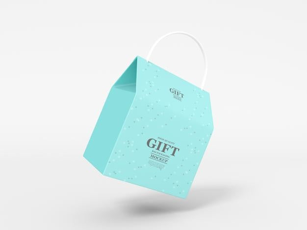 Free Paper Gift Bag Packaging Mockup Psd