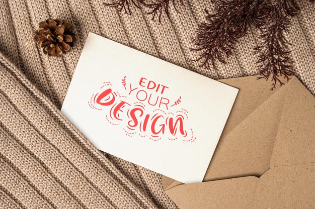 Free Paper Greeting Card Psd Mockup Psd