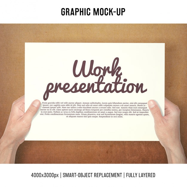 Free Paper In A Desk Mock Up Template Psd