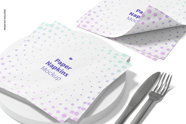 Free Paper Napkins Mockup View Psd