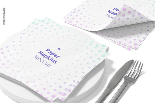 Free Paper Napkins Mockup View Psd