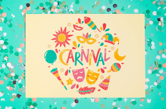 Free Paper Page Mockup With Carnival Concept Psd