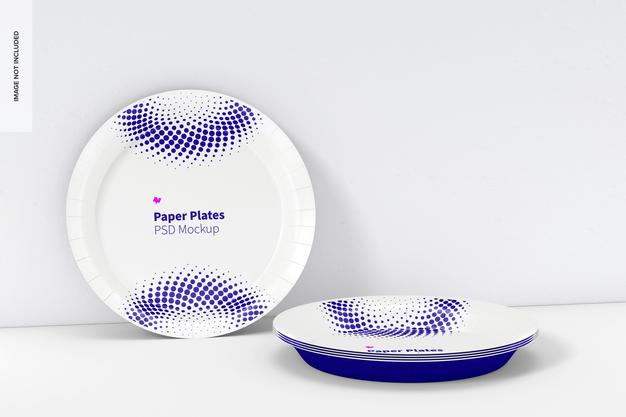 Free Paper Plates Mockup Psd