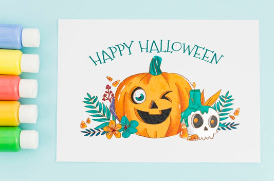 Free Paper Sheet With Happy Halloween Concept Psd