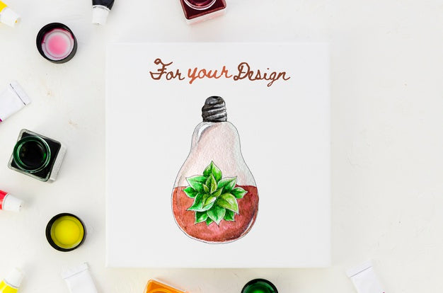 Free Paper Sheet With Realistic Draw And Colorful Pallette Psd