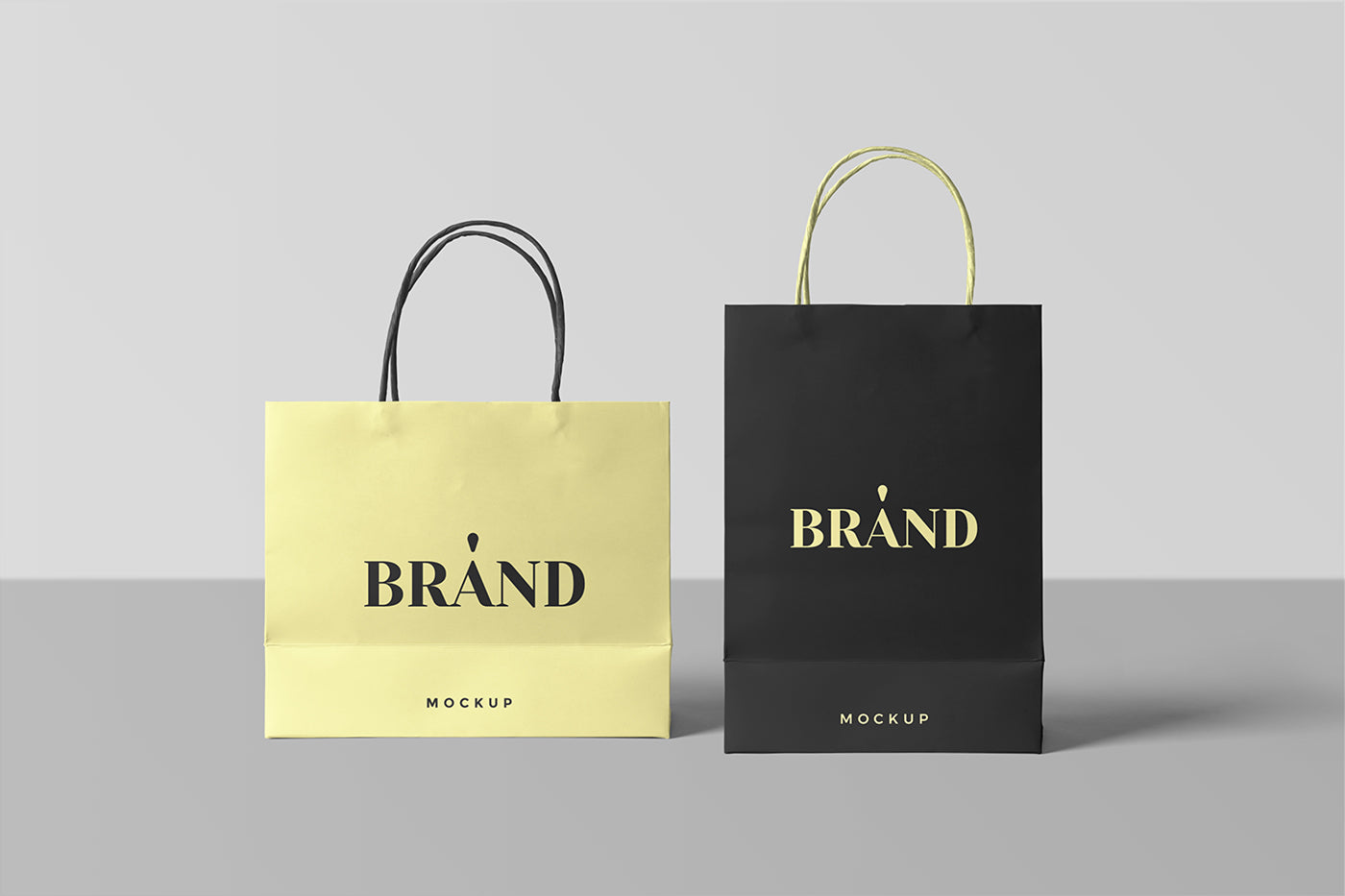 Free Paper Shopping Bags Mockup