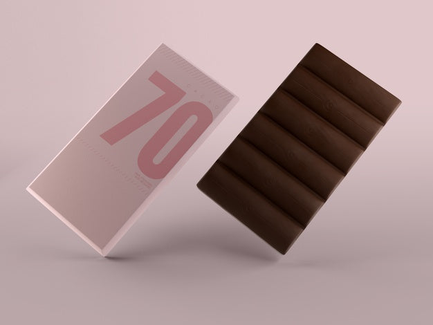 Free Paper Wrapping For Chocolate Tablet Mock-Up Psd