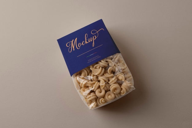 Free Pasta Packaging Mockup Design Psd