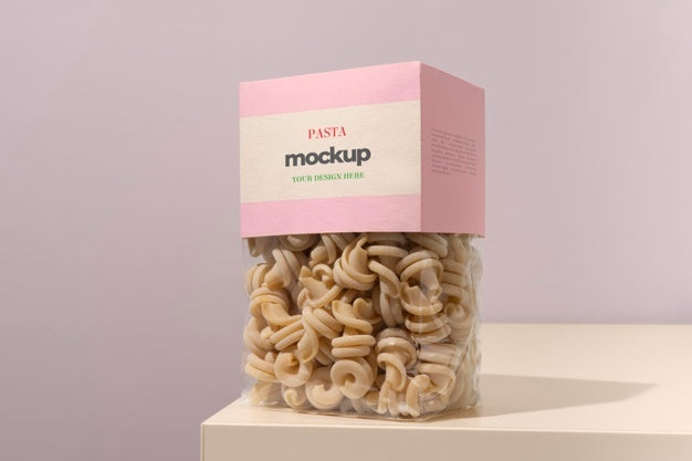 Free Pasta Packaging Mockup Design Psd