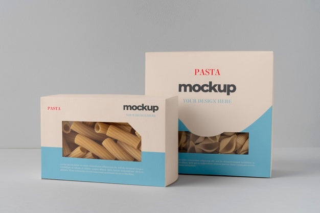 Free Pasta Packaging Mockup Design Psd