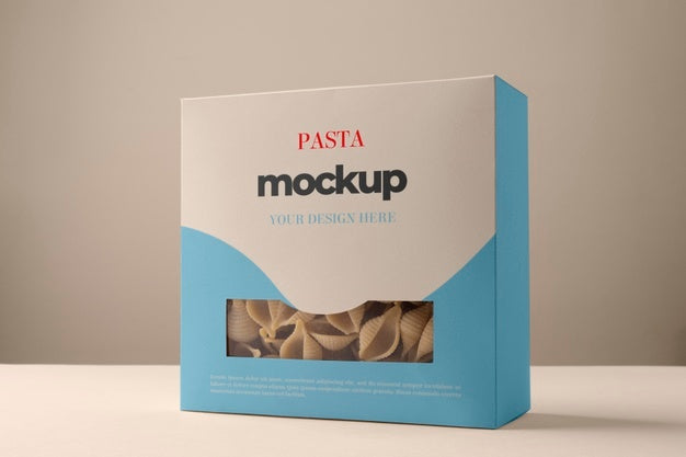 Free Pasta Packaging Mockup Design Psd