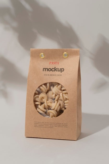 Free Pasta Packaging Mockup Design Psd