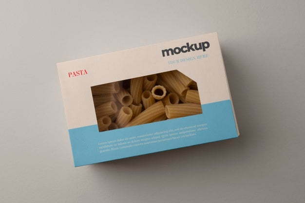 Free Pasta Packaging Mockup Design Psd