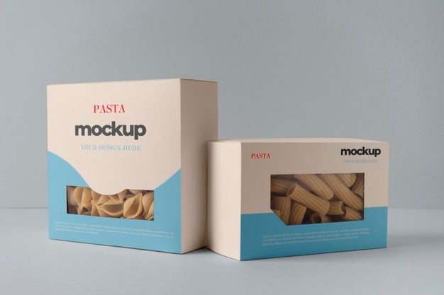 Free Pasta Packaging Mockup Design Psd