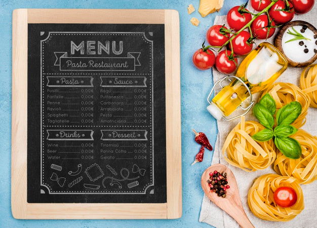 Free Pasta Restaurant Menu Design Psd