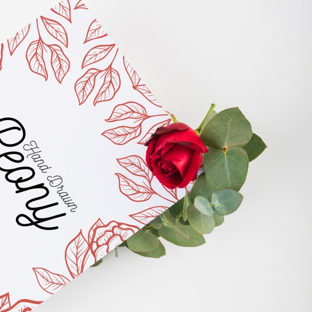 Free Peony Flower Placard Mockup Psd