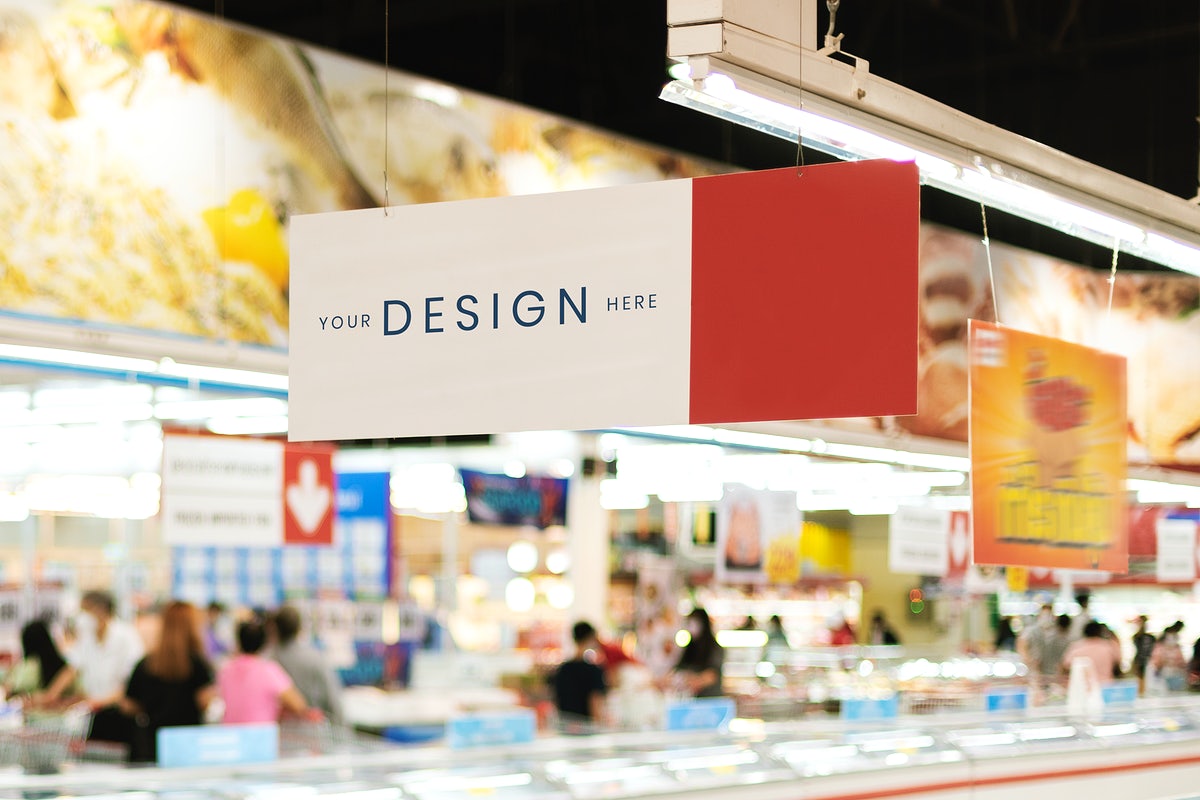 Free People Hoarding Food During Coronavirus Pandemic Mockup Sign