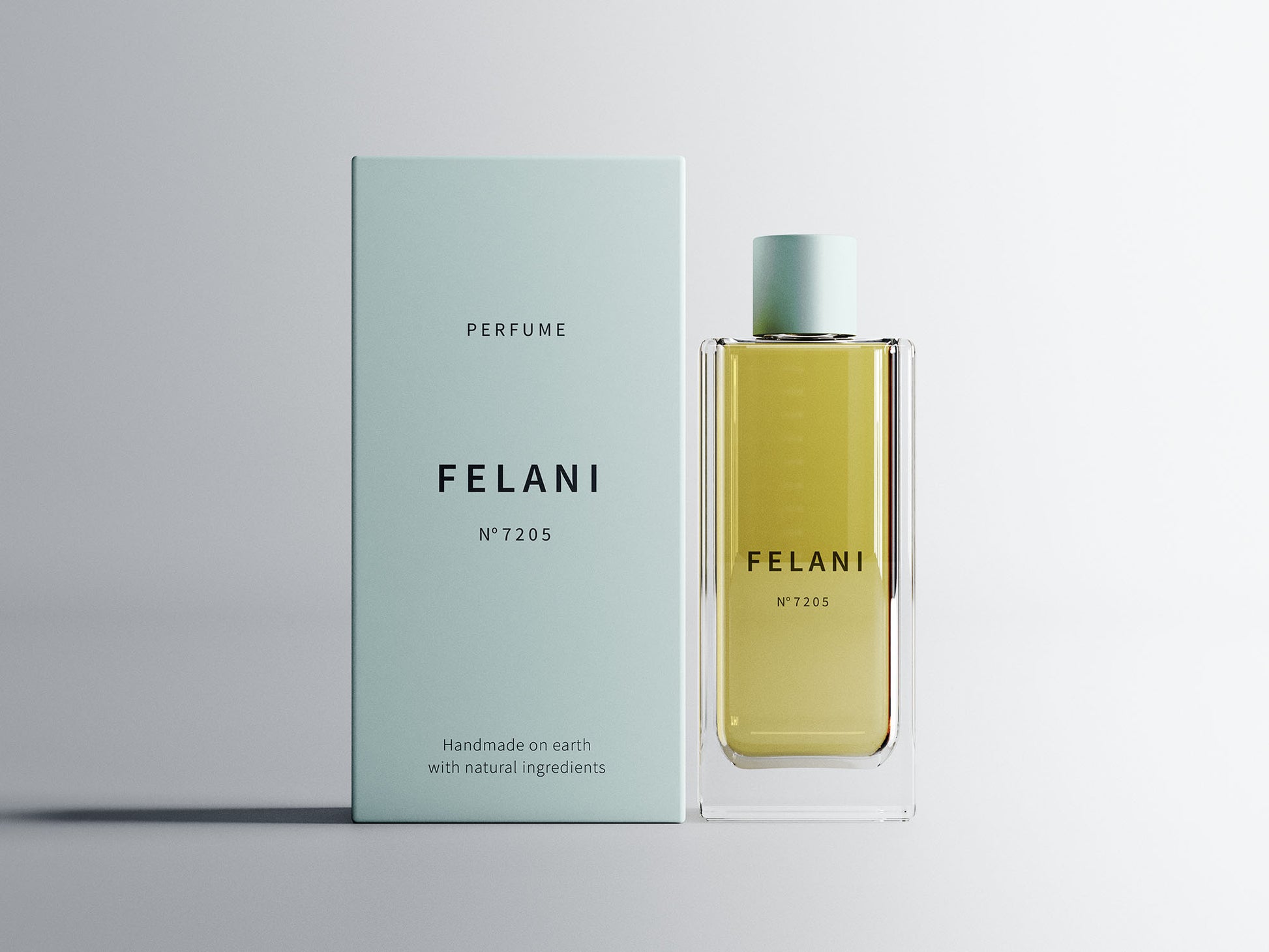 Free Perfume Bottle Package Mockup