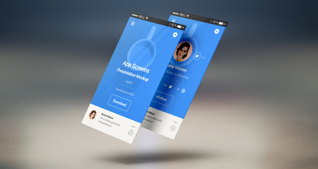 Free Perspective App Screens Mock-Up 7