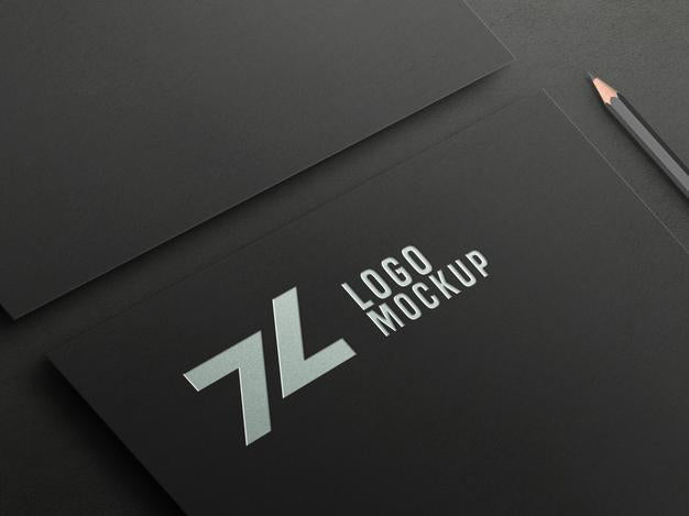 Free Perspective Silver Foil Embossed Logo Mockup Psd