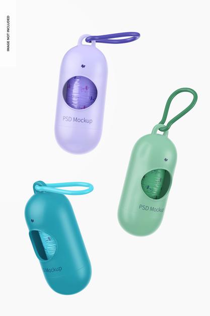 Free Pet Bag Dispensers Mockup Psd