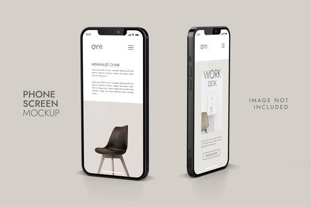 Free Phone And Screen - Ui Ux App Presentation Mockup Psd