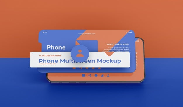 Free Phone Mockup Design Of Multiscreen Gravity Psd