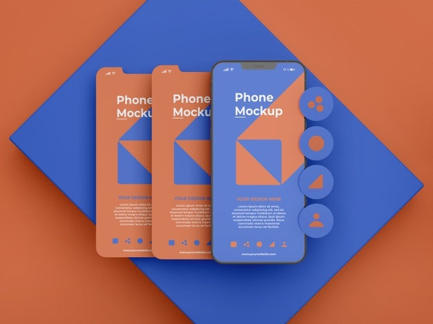 Free Phone Mockup Design Of Multiscreen Gravity Psd