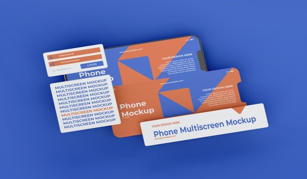 Free Phone Mockup Design Of Multiscreen Gravity Psd