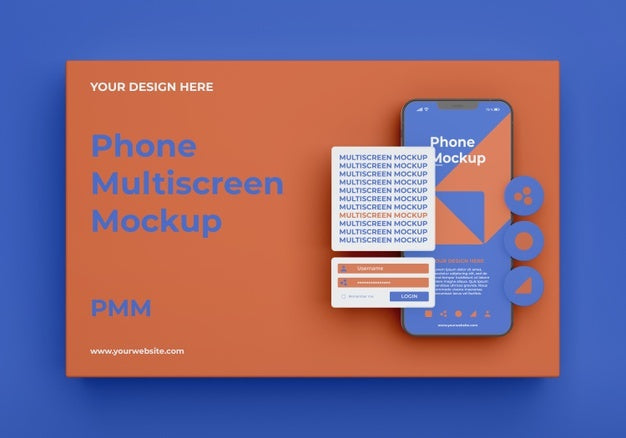 Free Phone Mockup Design Of Multiscreen Gravity Psd