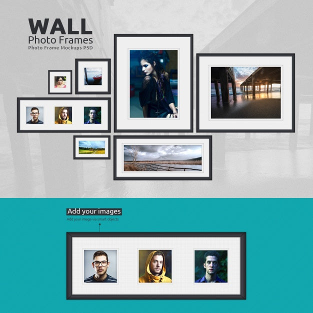 Free Photo Frames Mock Up Design Psd