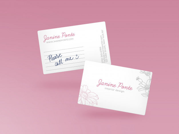 Free Pink Bussiness Card Mockup Psd