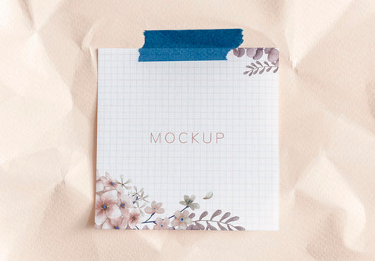 Free Pink Floral Paper Note Mockup Psd