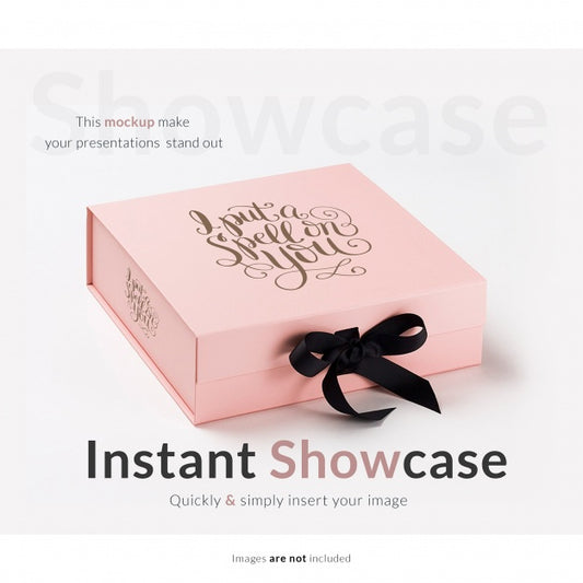 Free Pink Gift Box Mock Up Psd