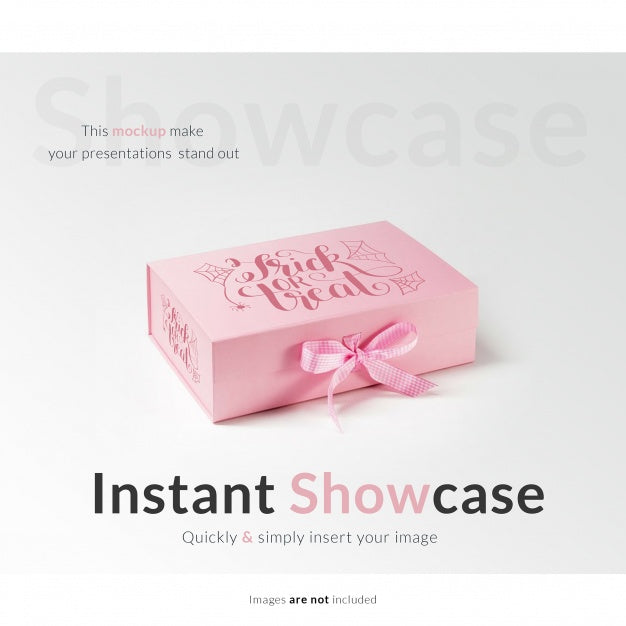 Free Pink Gift Box Mock Up Psd