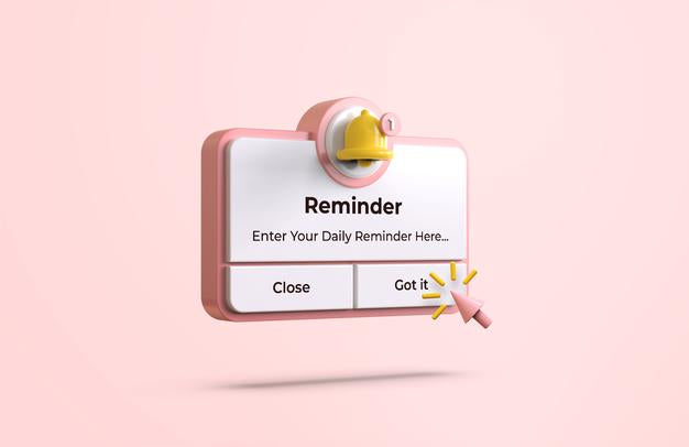 Free Pink Reminder Interface In 3D Design Mockup Psd