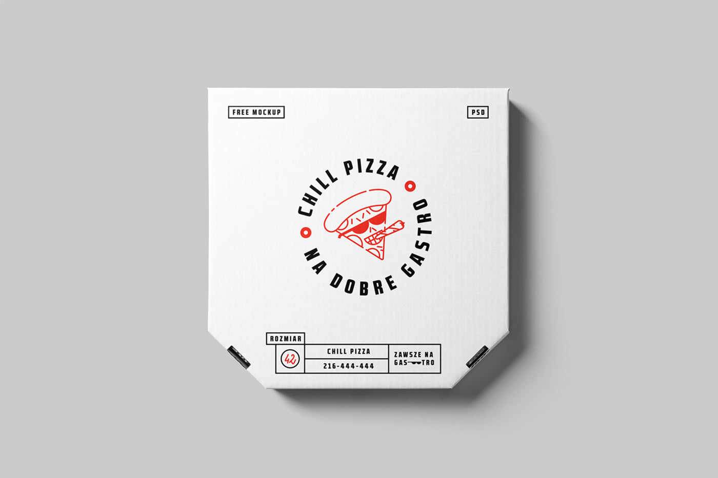 Free Pizza Box Mockup