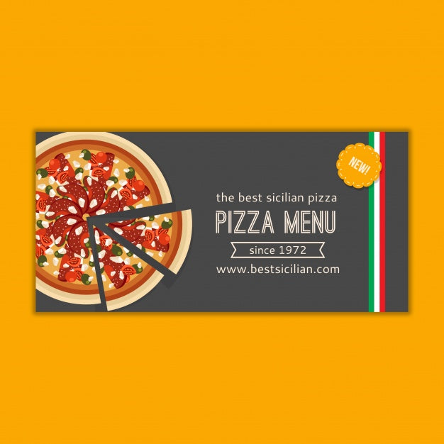 Free Pizza Menu Banner Mockup Psd