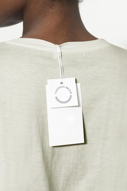 Free Plain Clothing Price Tag Mockup Design On Tee Psd