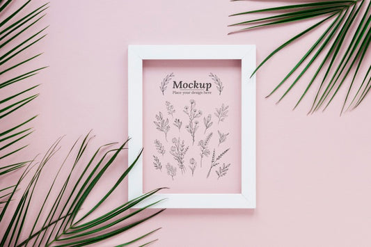 Free Plants Arrangement Mock-Up With Frame Psd