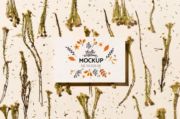 Free Plants Composition Autumnal Mock-Up Design Psd