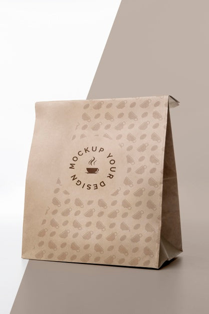 Free Plastic Bag With Coffee Mock Up On Table Psd