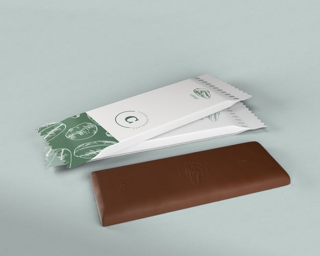 Free Plastic Chocolate Bar Wrapping Mock-Up Psd