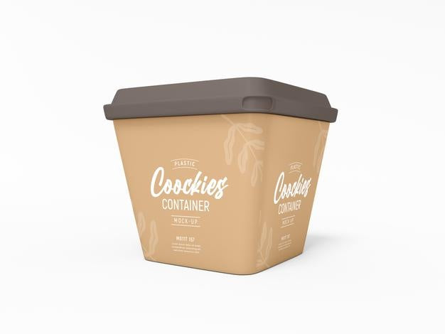 Free Plastic Cookie Container Packaging Mockup Psd